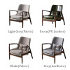 Erika Leather Armchair detail 1 — fabric / pu leather / leathaire + ash wood + sponge