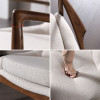 Erika Leather Armchair feature 1 — fabric / pu leather / leathaire + ash wood + sponge