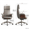 Dimension Drawing Highback Leather Valentino Modern Office Chair Singapore | Size Specification Diagram