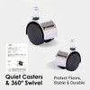 Quiet PU Casters with 360° Swivel for Floor ProtectionHarley Leather Office Chair Singapore | Smooth Mobility & Durable Wheels for Hardwood Floors