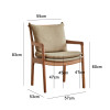Tora Wooden Upholstered Dining Chair Nordic Style (4 Pieces) Singapore — Side View