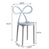 Gael Stool Chair with Ribbon-Shaped Backrest Modern Style (4 Pieces) Singapore — Side View