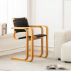 Arthur Wooden Armchair with Woven Backrest side view 1