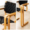 Arthur Wooden Armchair with Woven Backrest side view 2