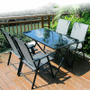 Greyson Foldable Glass Dining Table Set Singapore — Detail View
