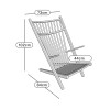 Ezra Leather Lounge Chair dimension diagram — Singapore