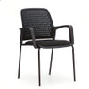 Black full mesh studio shot Ludwig Office Chair Singapore| Sled base visitor chair, ergonomic meeting seating