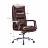 Brown Leather Office Chair with Detailed Dimensions (118-124cm Height, 53cm Width, etc.)Ian Ergonomic Office Chair Singapore | Classic Design, Precise Sizing for Singapore Workspaces