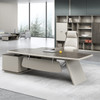 Bori Executive Desk Singapore overview — E1 board, 75° slanted leg, rounded corner desktop