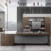 Marcus Director Table Singapore — Right side cabinet layout, Walnut Wood Grain