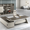 Roland Executive Desk Singapore — double-layer floating island desktop, slanted legs