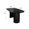 Gevjon Wooden Oval-Shaped Dining Table Dimension Image