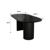 Gevjon Oval Solid Wood Dining Table 6 Colours Dimensions Singapore