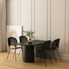 Gevjon Oval Solid Wood Dining Table Nordic Room Setting Singapore