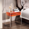 Buy Izzy Acrylic Floating Side Table with Drawer Singapore | Acrylic Quality Furniture