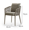KENKO Rattan Outdoor Chair dimension diagram — Singapore