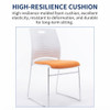 Orange cushion colour variant Maxwell Meeting Chair Singapore| Multi-option upholstery, chrome sled base chair