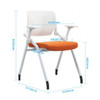 Dimension measurement blueprint Prosper Executive Meeting Chair Singapore| Size marking technical drawing, orange seat sled base chair
