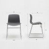 Dimension technical line drawing Edmund Stackable Meeting Chair Singapore| Blueprint size diagram, engineering measurement specs