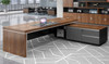 Olena Modern Executive Boss Desk Singapore - Full View with Storage Cabinet Configuration