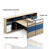 Halvor Wooden Office Table with Cabinet office workstation side view 2
