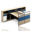 Halvor Wooden Office Table with Cabinet office workstation side view 1