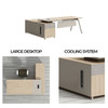 Olender Modern L-Shape Manager Desk Singapore - Detail View Surface and Hardware Quality