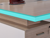 Maximilian teak executive desk corner view Singapore — teak finish boss table with side cabinet option