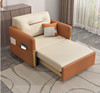 Asher Leather Sofa Bed half extended