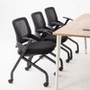 Multi-chair side view Zento Foldable Ergonomic Meeting Chair Singapore| Office meeting room setup, stackable visitor chair