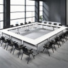 Conference table aerial view Zento Foldable Ergonomic Meeting Chair Singapore| Boardroom workspace, modern office fitout