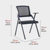Dimension drawing blueprint Zento Foldable Ergonomic Meeting Chair Singapore| Technical size diagram, measurement specs