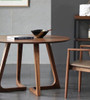 Lumi Round Dining Table Singapore — Solid Rubber Wood, Nordic Style, Original Wood & Walnut