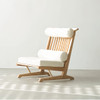 Elin Wooden Reclining Lounge Chair side view 1