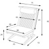 Elin Wooden Reclining Lounge Chair dimension diagram — Singapore