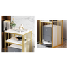 Thyra Carbon Steel Side Table with Storage | Metal Table Singapore | Linear Furnishings