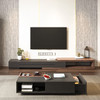 Brenna Wooden Telescopic TV Console Singapore | Nordic Two-Tone, Living Room Setting