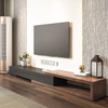 Brenna Wooden Telescopic TV Console Singapore | Extended 280cm, Drawer & Open Shelf