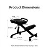 Exact Product Dimension Drawing Olga Saddle Kneeling Chair Type D Singapore | size specifications, measurement infographic