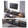 Brenna Retractable Wooden TV Console Singapore | Retractable, Natural Wood, Black/Gray