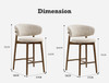 Oleandro Linen Bar Chair dimension diagram — Singapore