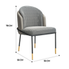 Gudrun Fabric Dining Chair dimension diagram — Singapore