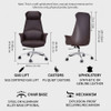 Oskar Leather Executive Chair Singapore Complete Dimension & Accessory Specs | Multi-Material Optional Commercial Office Chair