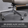 Oskar Ergonomic Office Chair With Custom Leg Singapore | 360-degree Silent PU Casters | Low-noise Floor-friendly High Load Rolling Chair Base