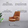 Oskar Ergonomic Office Chair With Custom Leg Singapore | Plated Steel Frame Scratch-resistant Leather Ergonomic Design | Static Guest Meeting Office Chair