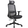 Side profile full chair presentation | Juni Ergonomic Office Chair in Office Scenario Image D | lumbar support, rolling caster wheels