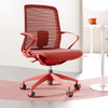 Red mesh ergonomic office chair full view | Jules Ergonomic Office Chair Singapore | breathable mesh, swivel rolling chair