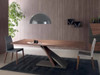 Hanson solid wood conference table front view Singapore — genuine solid wood diagonal base boardroom desk