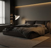 Mikko Genuine Leather Bed | Genuine Leather Bed Frame Singapore | Linear Furnishings