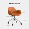 Maja Leather Office Chair dimension diagram — Singapore